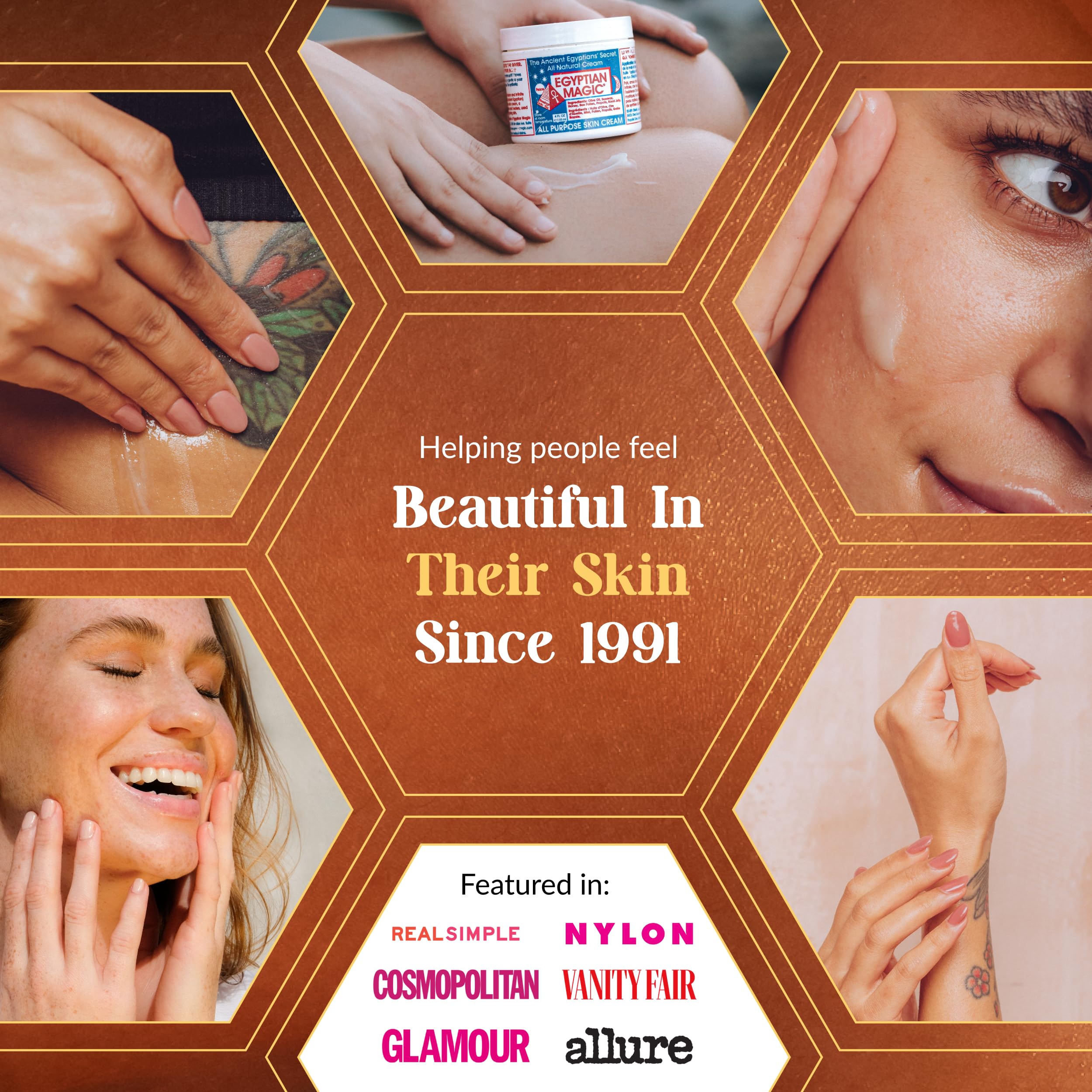 Egyptian Magic lip care protects and moisturizes lips.