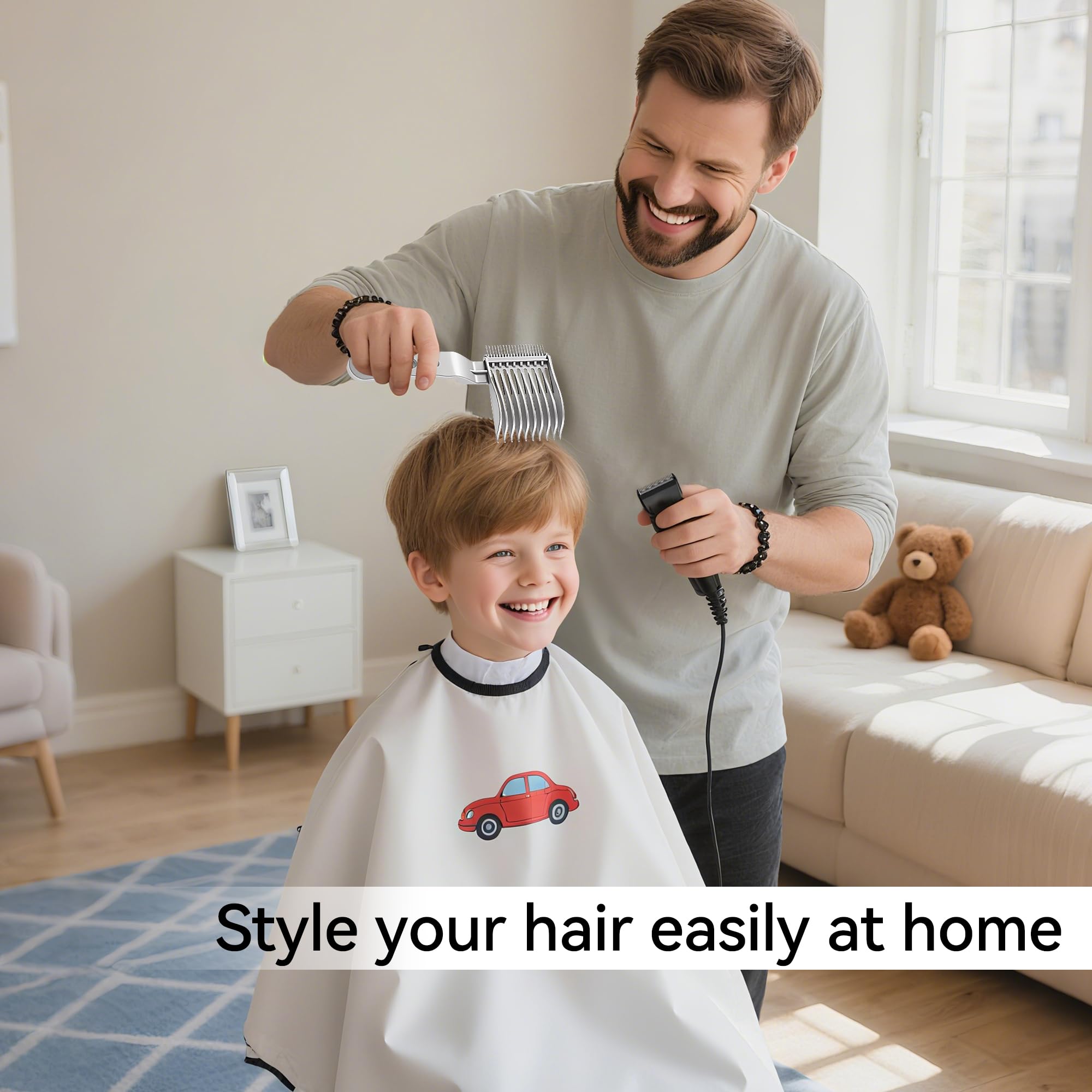 EHBELIF Blend Friend Fade Comb Black in-use step-by-step setup photo.
