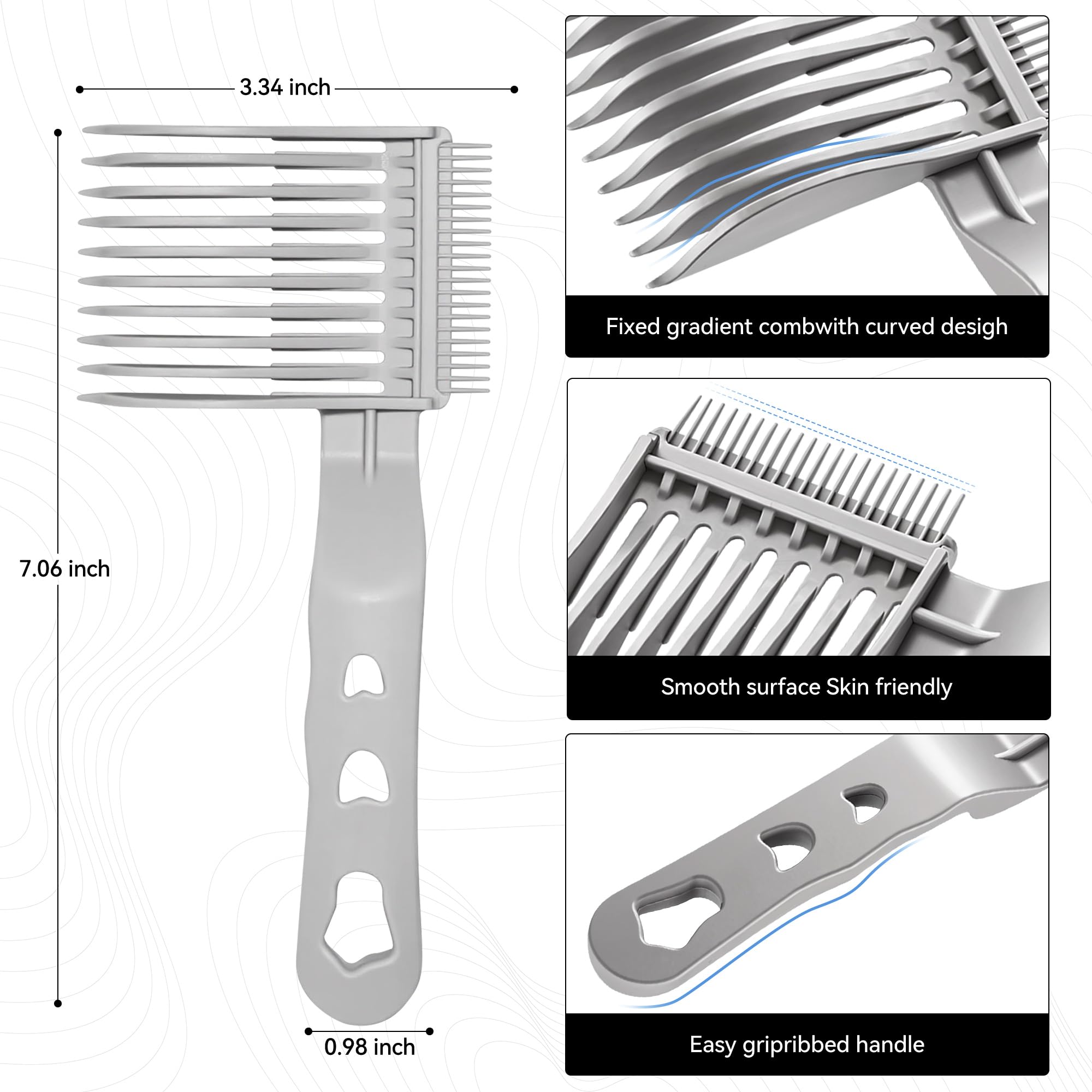 EHBELIF Blend Friend Fade Comb Black compact design for home and travel.