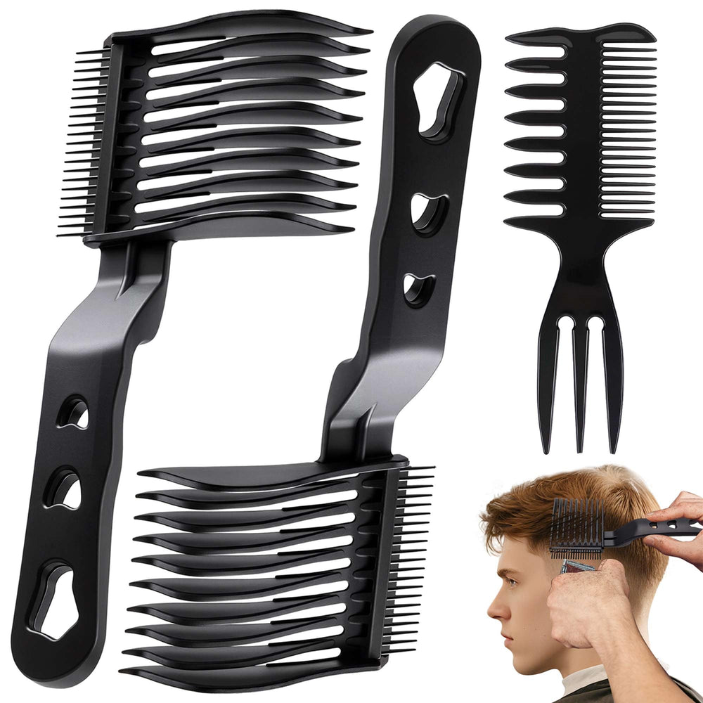 EHBELIF Blend Friend Fade Comb Set Black 3pc with ergonomic non-slip grip for precise fades.