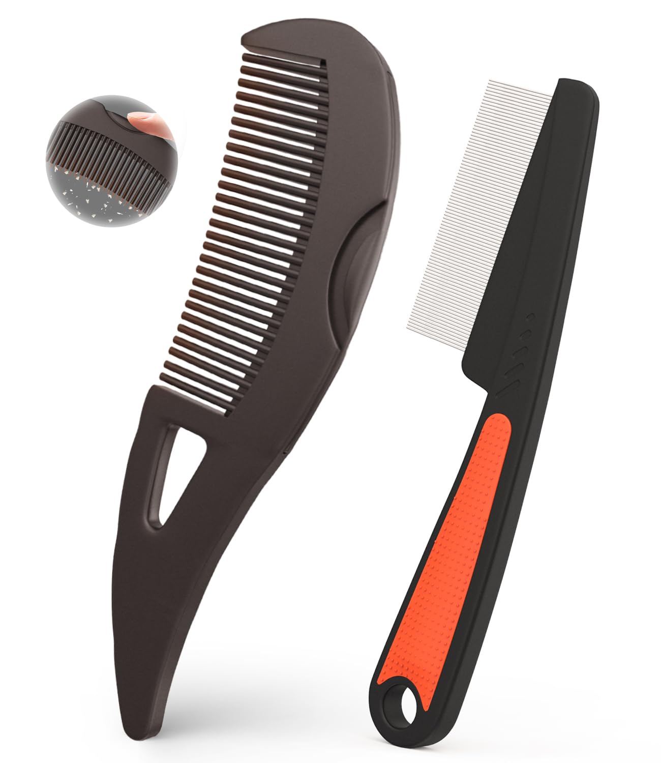 EHBELIF dandruff comb with fine teeth close-up for gentle scalp massage and detangling