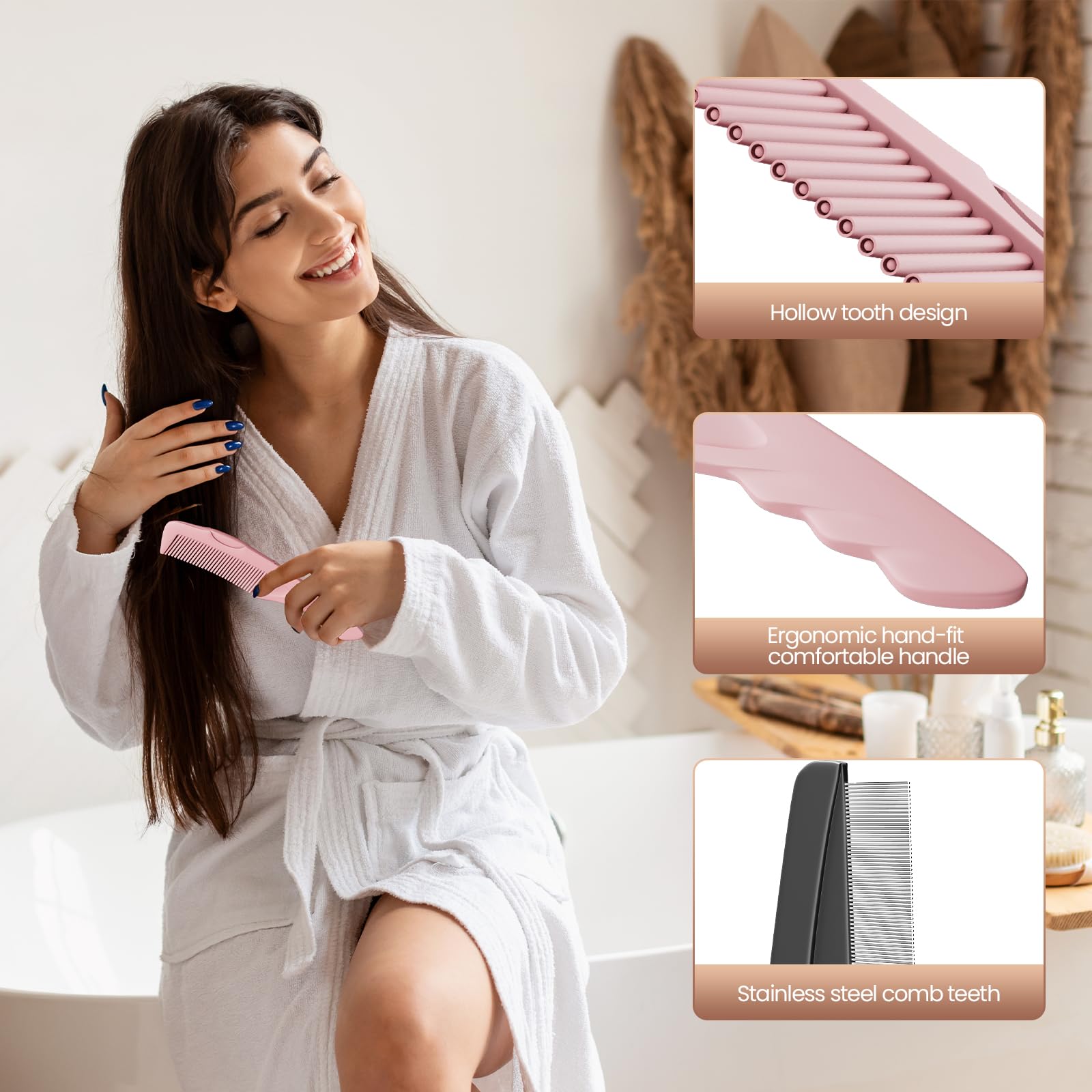 EHBELIF ergonomic handle for secure grip during scalp massage