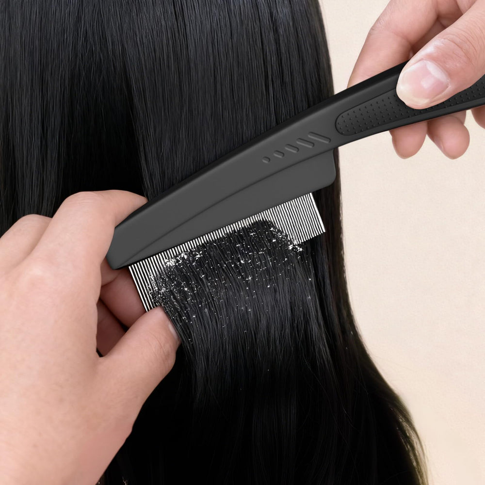 EHBELIF stainless steel fine-tooth dandruff comb for small residue between strands