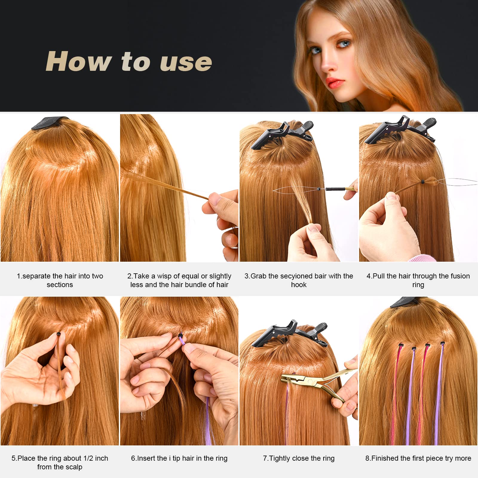 EHDIS professional hair-extension toolset for at-home edits