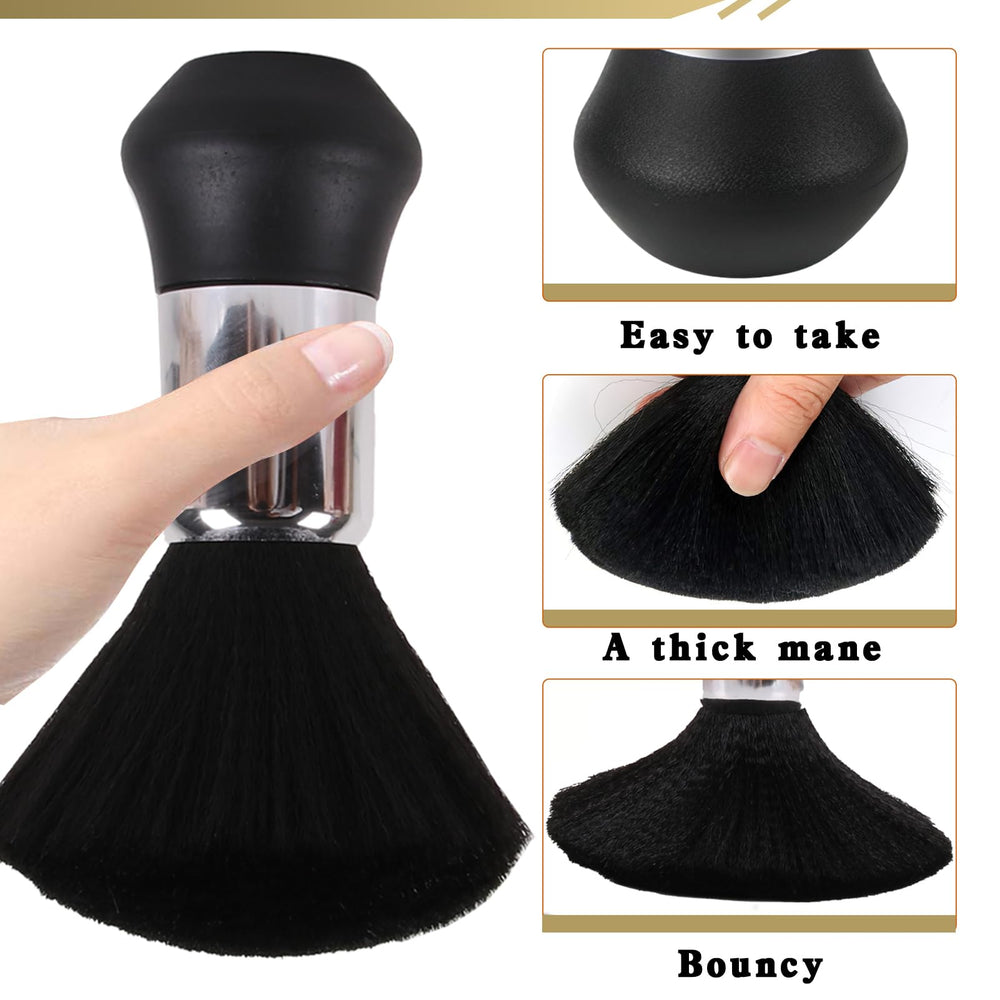EHJYO neck duster with ergonomic black-silver handle for comfortable grip