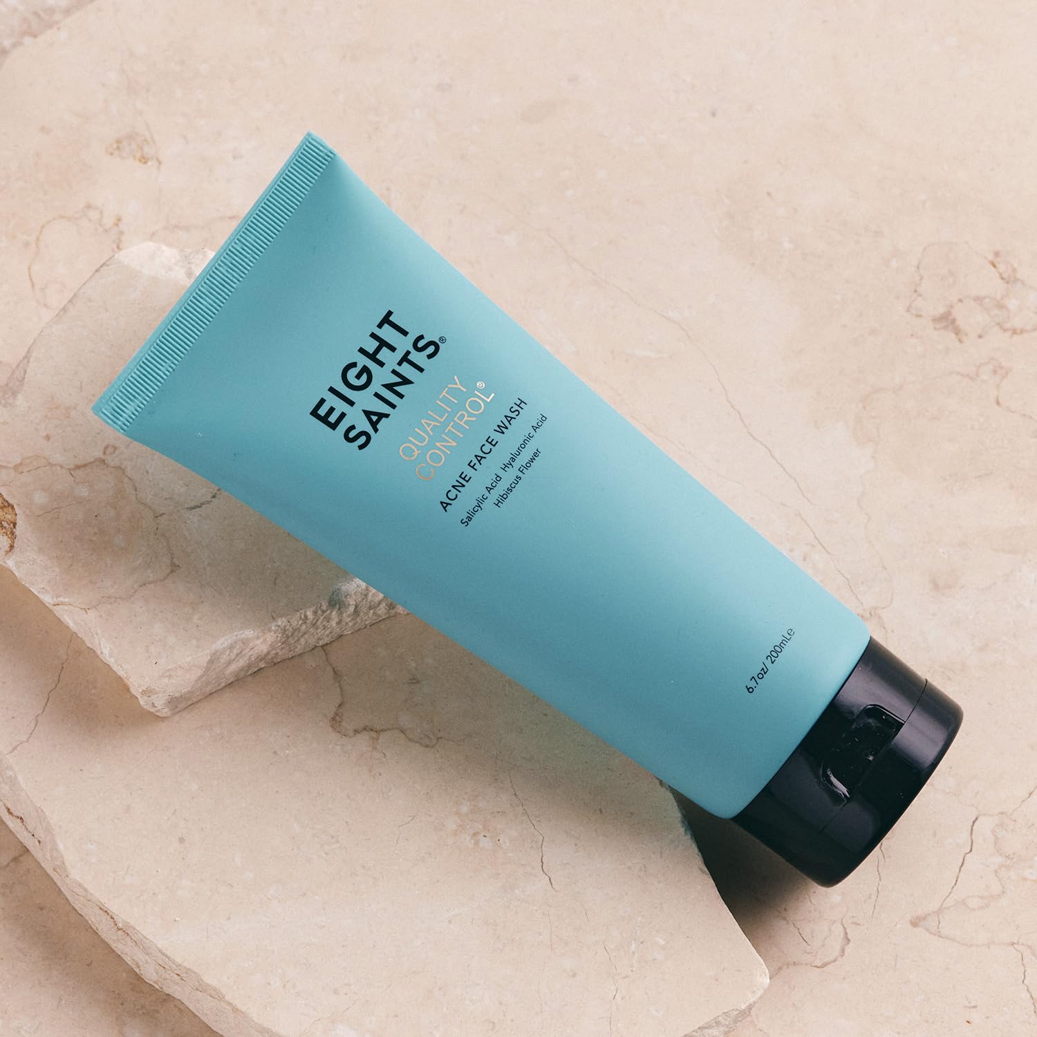 Eight Saints acne face wash lather close-up showing rich foam for effective cleansing