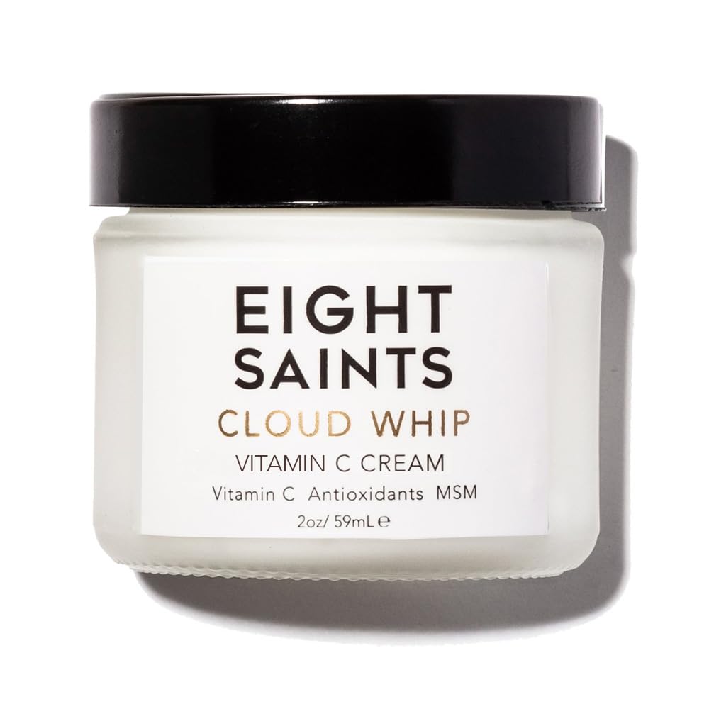 Eight Saints Cloud Whip bottle close-up demonstrating antioxidant-rich daytime skincare