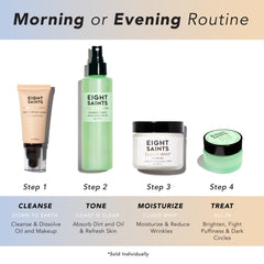 Eight Saints Cloud Whip ingredients layout - Vitamin C and antioxidants for skin support.