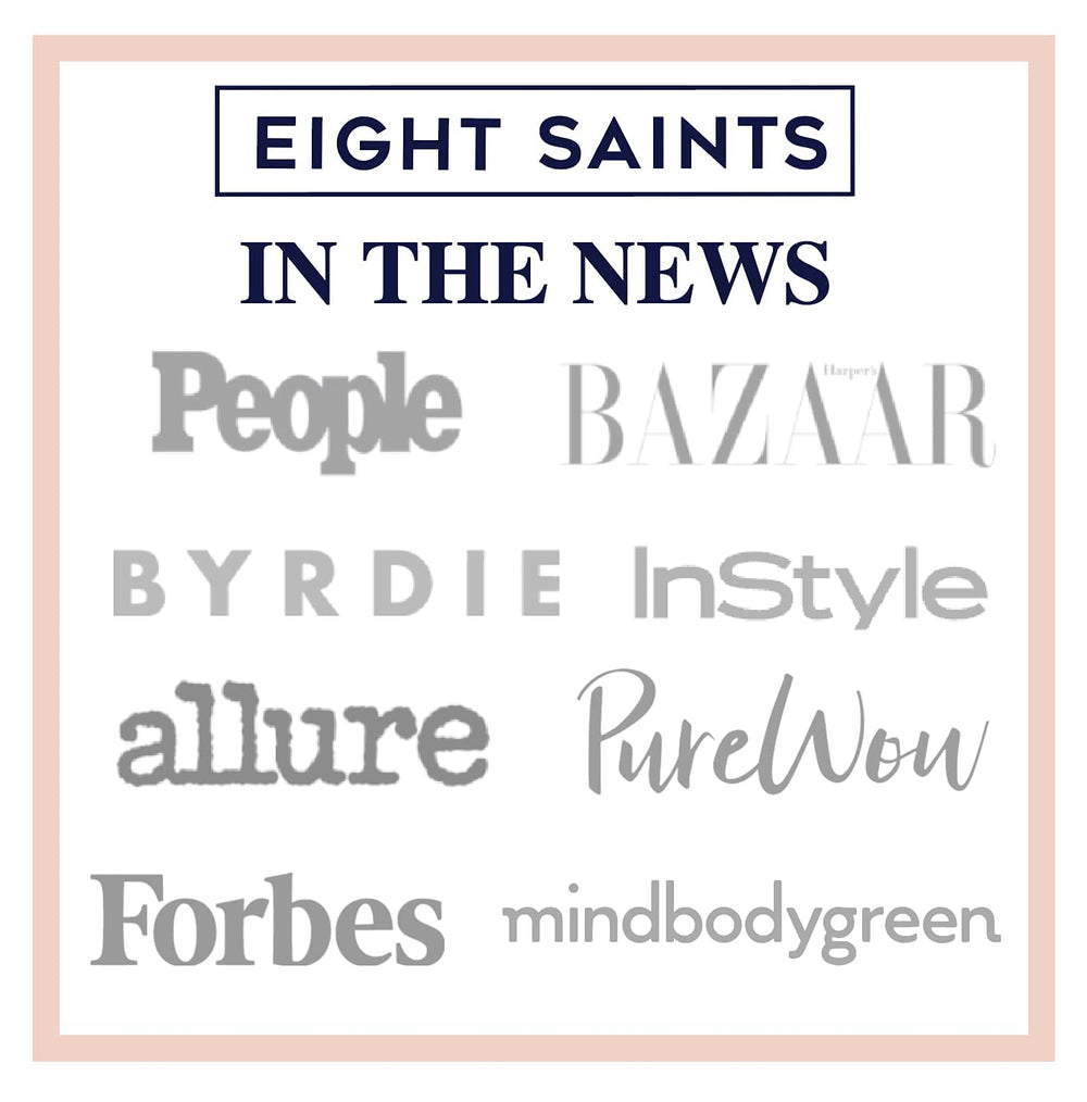 Eight Saints vitamin C-rich mud gel detail underscores anti-aging-inspired care.