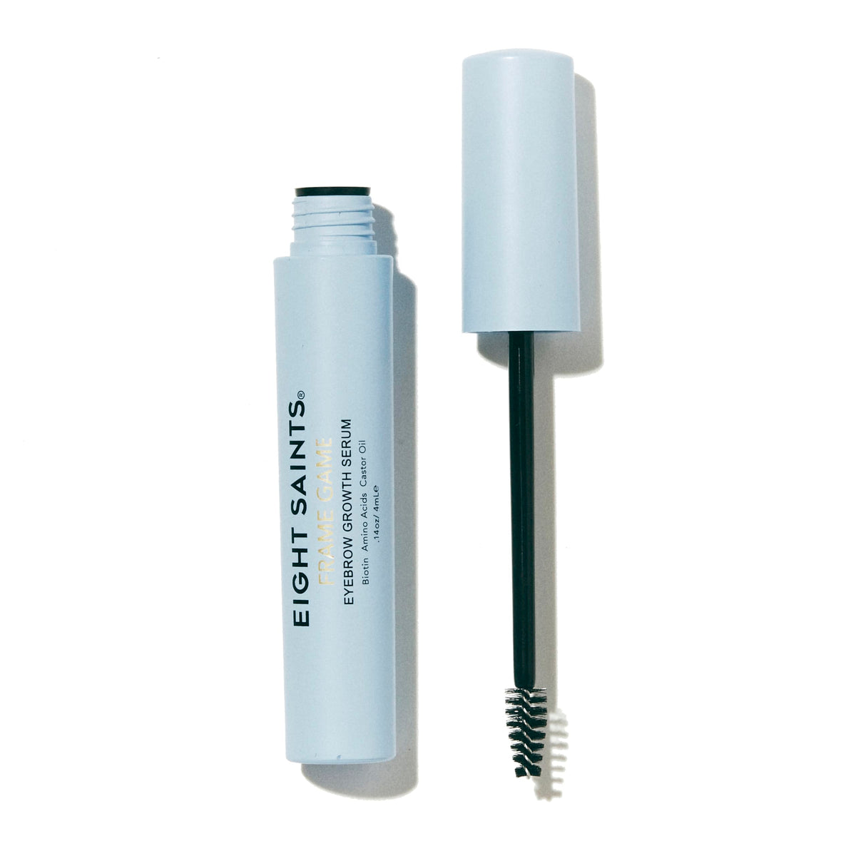 Eight Saints Frame Game Eyebrow Serum bottle showing lightweight brow care.