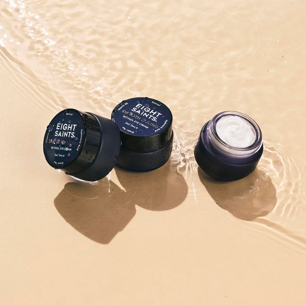 Eight Saints made in Maine label on retinol eye cream