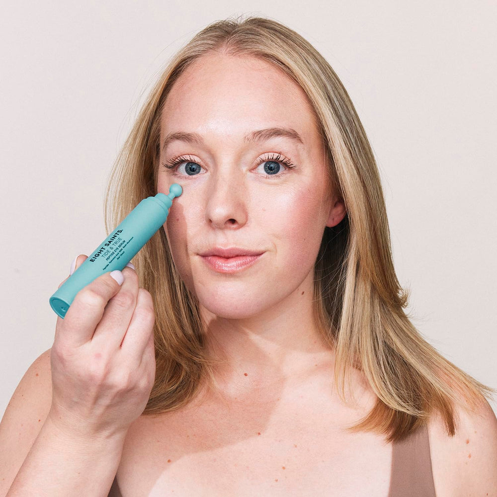 Eight Saints Tide & True Eye Serum gel texture appears, quick-absorb hydration.