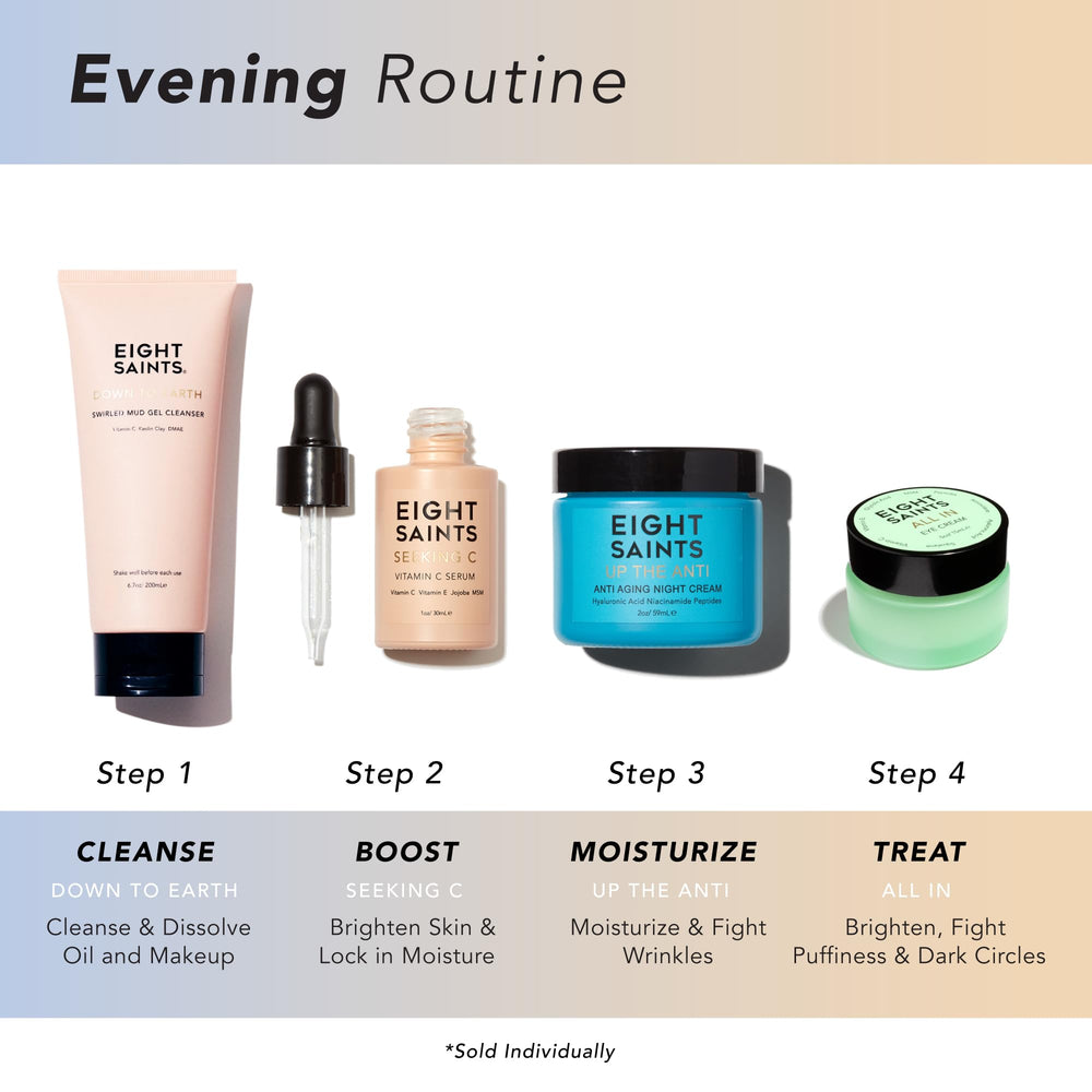 Eight Saints Vitamin C Serum application shot for daytime routine
