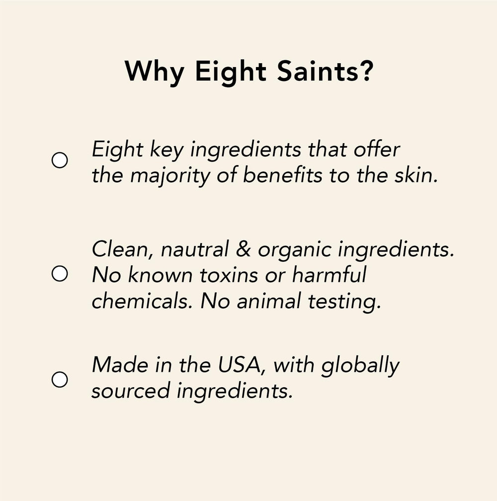Eight Saints USA-made seal emphasizes quality and responsible sourcing