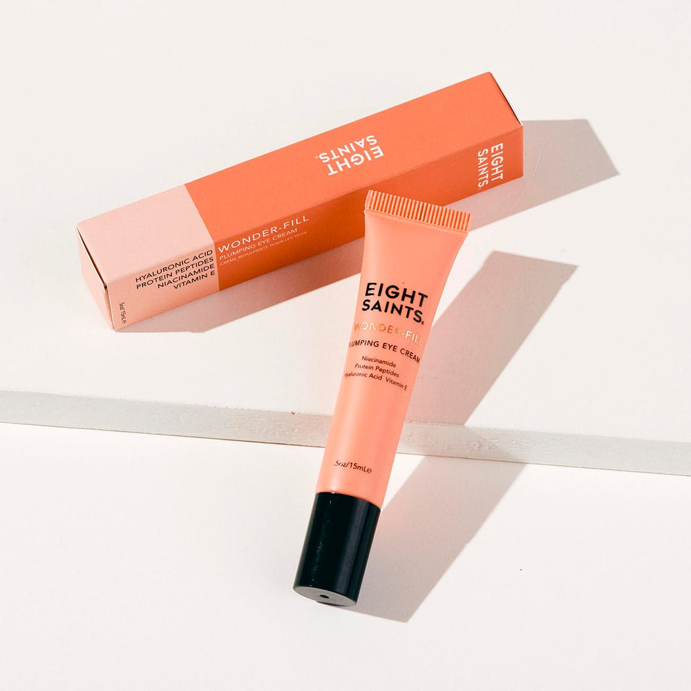 Closeup of Eight Saints Wonder-fill Eye Cream showing hydrating formula