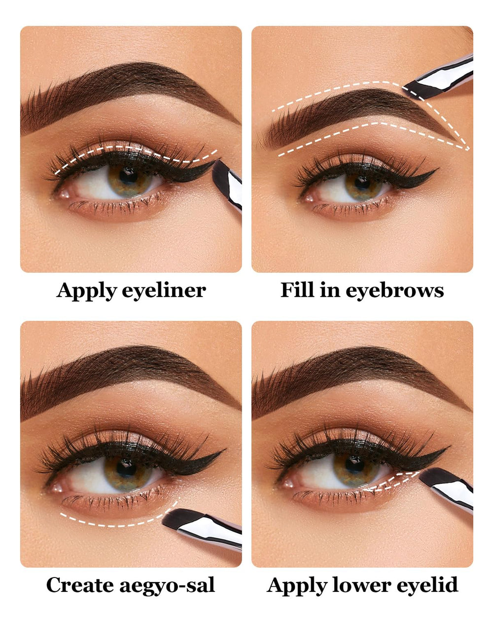 EIGSHOW E865 Purple gel-cream-powder-friendly tool for versatile eye makeup.