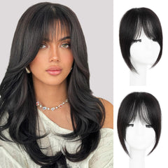EINAEY clip-in bangs with natural matte finish blending with real hair.