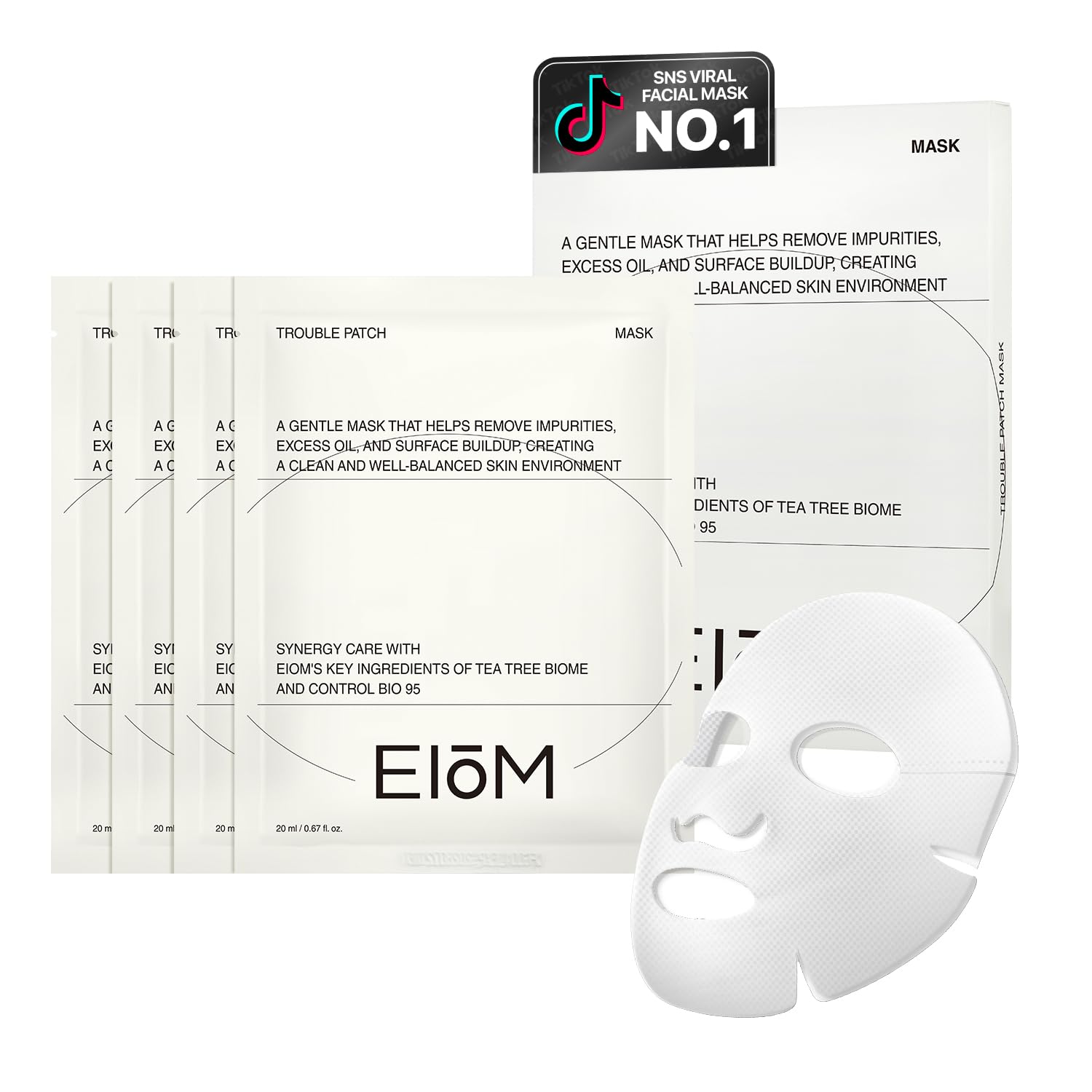 EIOM Trouble Patch Mask full-face coverage helps address breakout-prone skin.