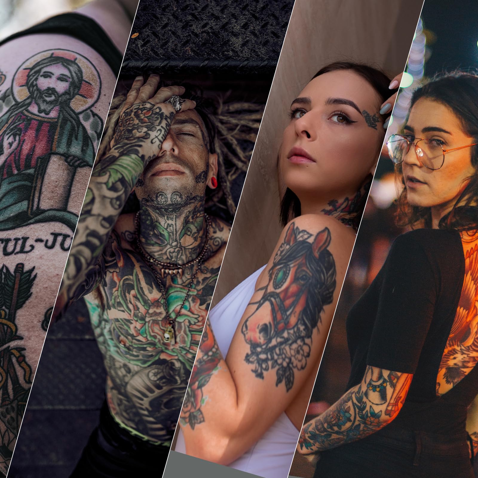 Colores de tinta con buena retención para tatuaje.