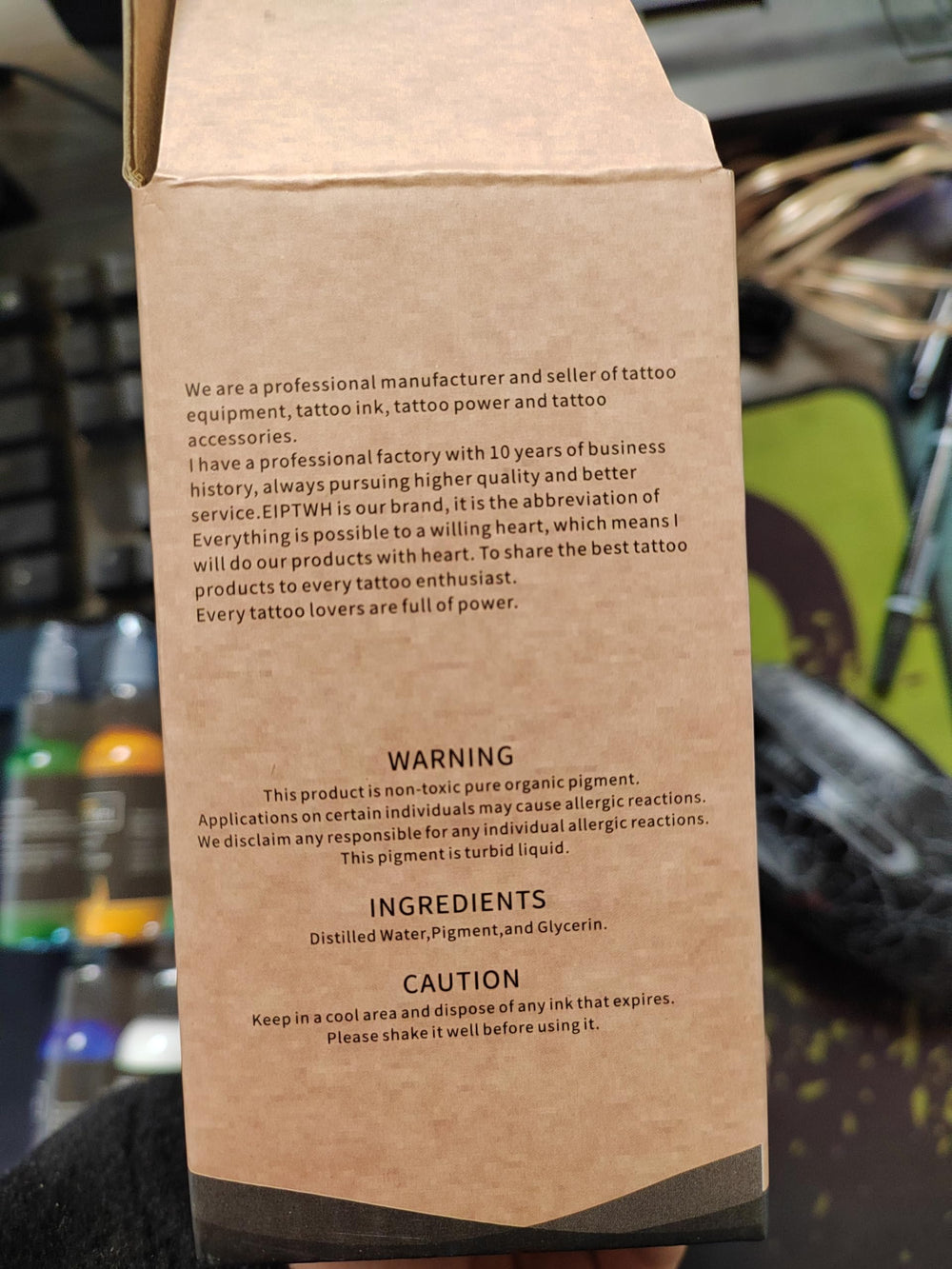 Tinta para piel humana, kit completo para tatuajes.