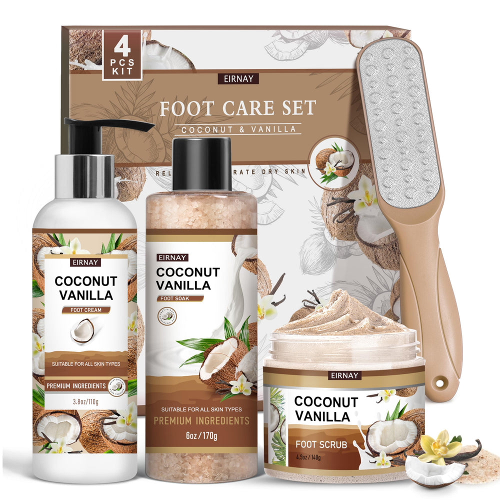 EIRNAY coconut-vanilla foot soak salts for soft, refreshed feet