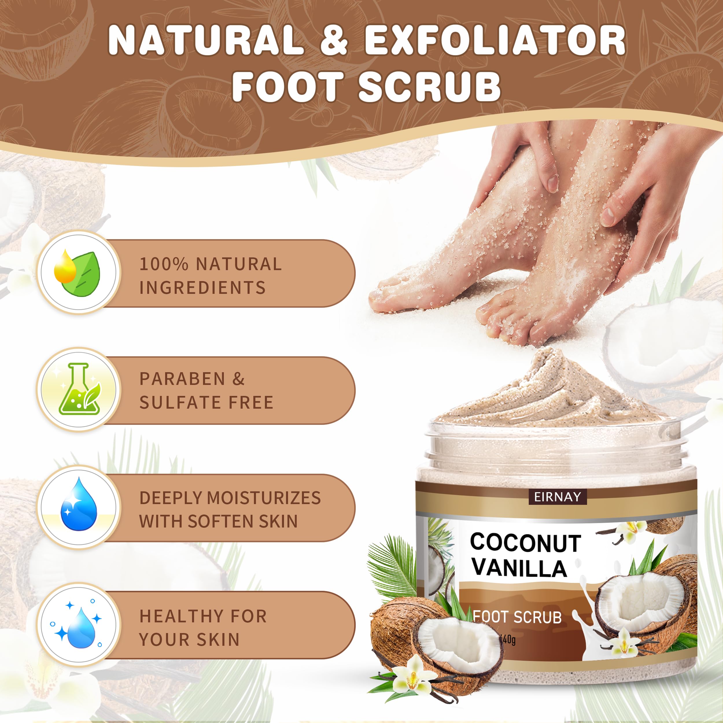 EIRNAY two-sided foot callus remover highlights coarse and fine surfaces
