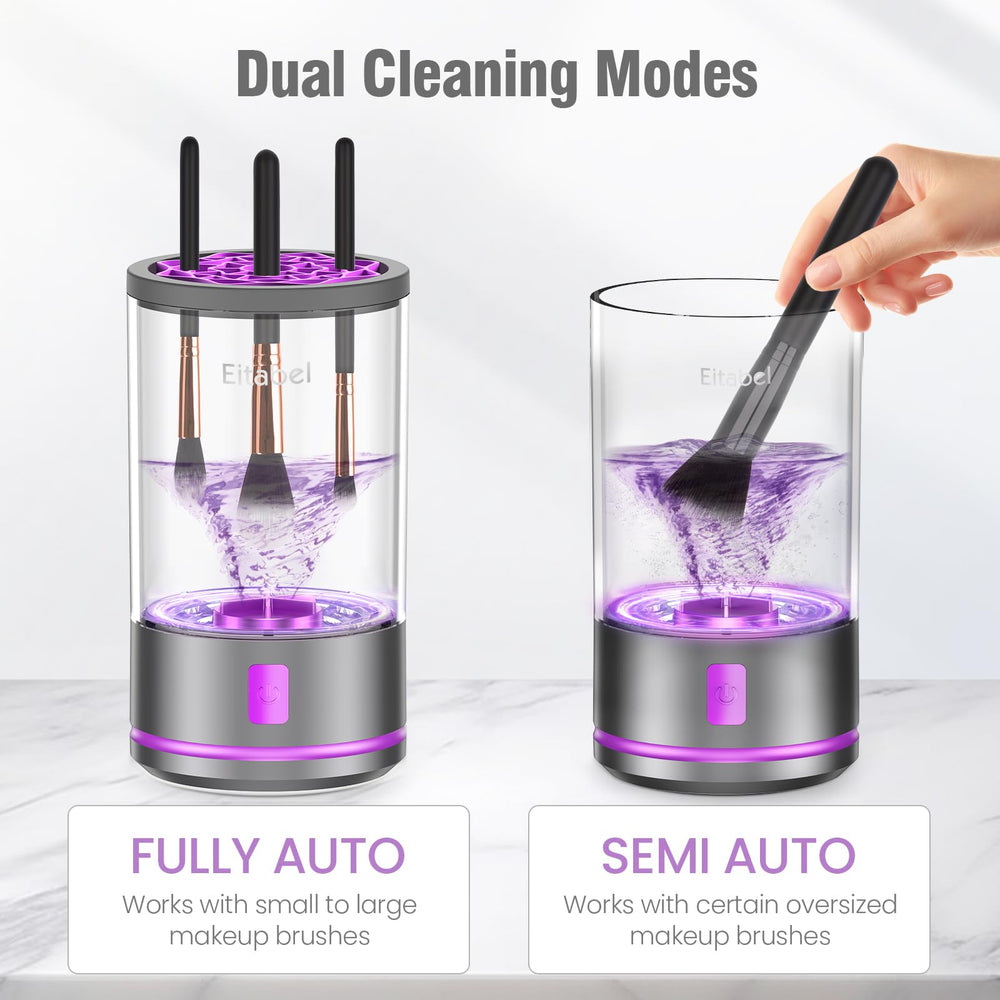 EITABEL 2in1 makeup brush cleanser and washer cleans brushes efficiently.