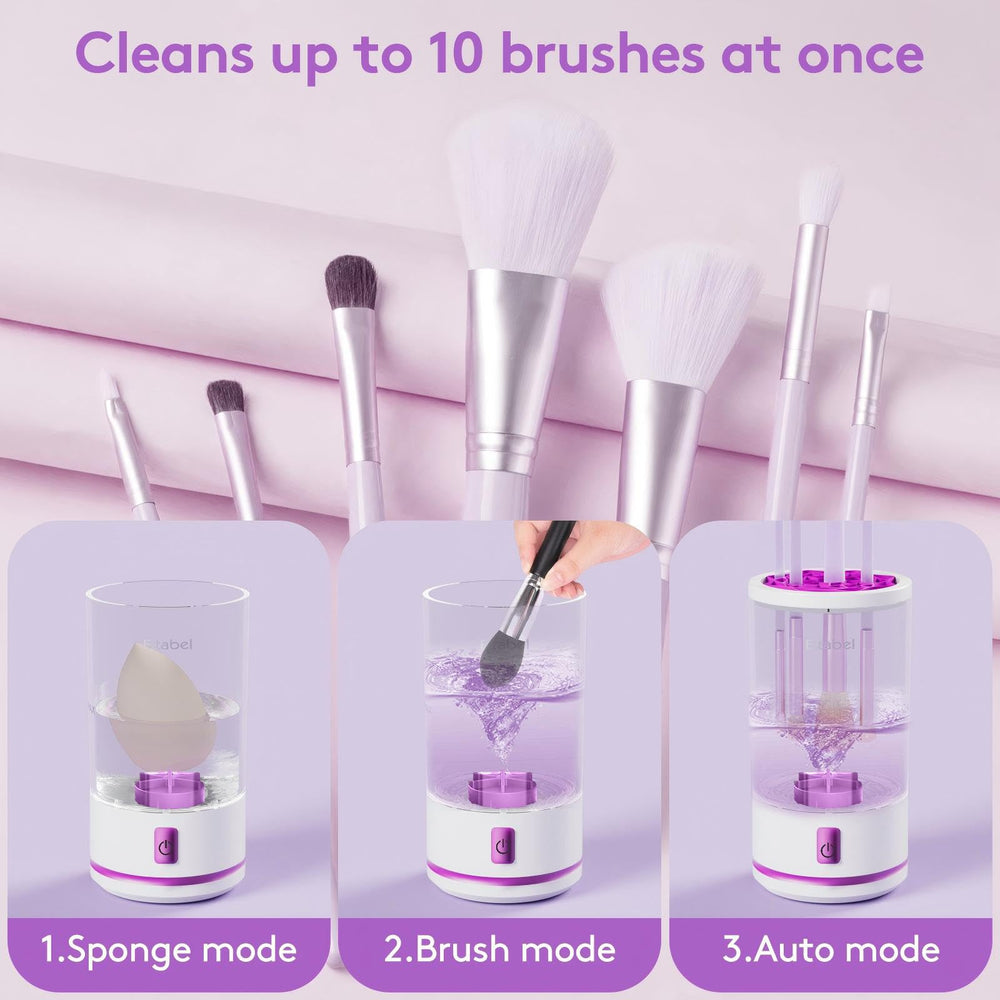 EITABEL compact portable makeup brush cleaner for travel, easy to carry on-the-go.