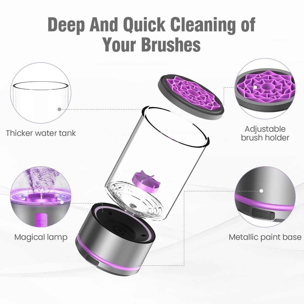 EITABEL compact purple cleaner design fits neatly into your beauty space.
