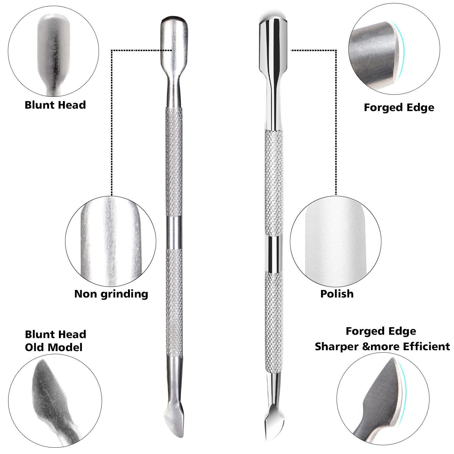 Ejiubas cuticle remover jaw design snips neatly around cuticles