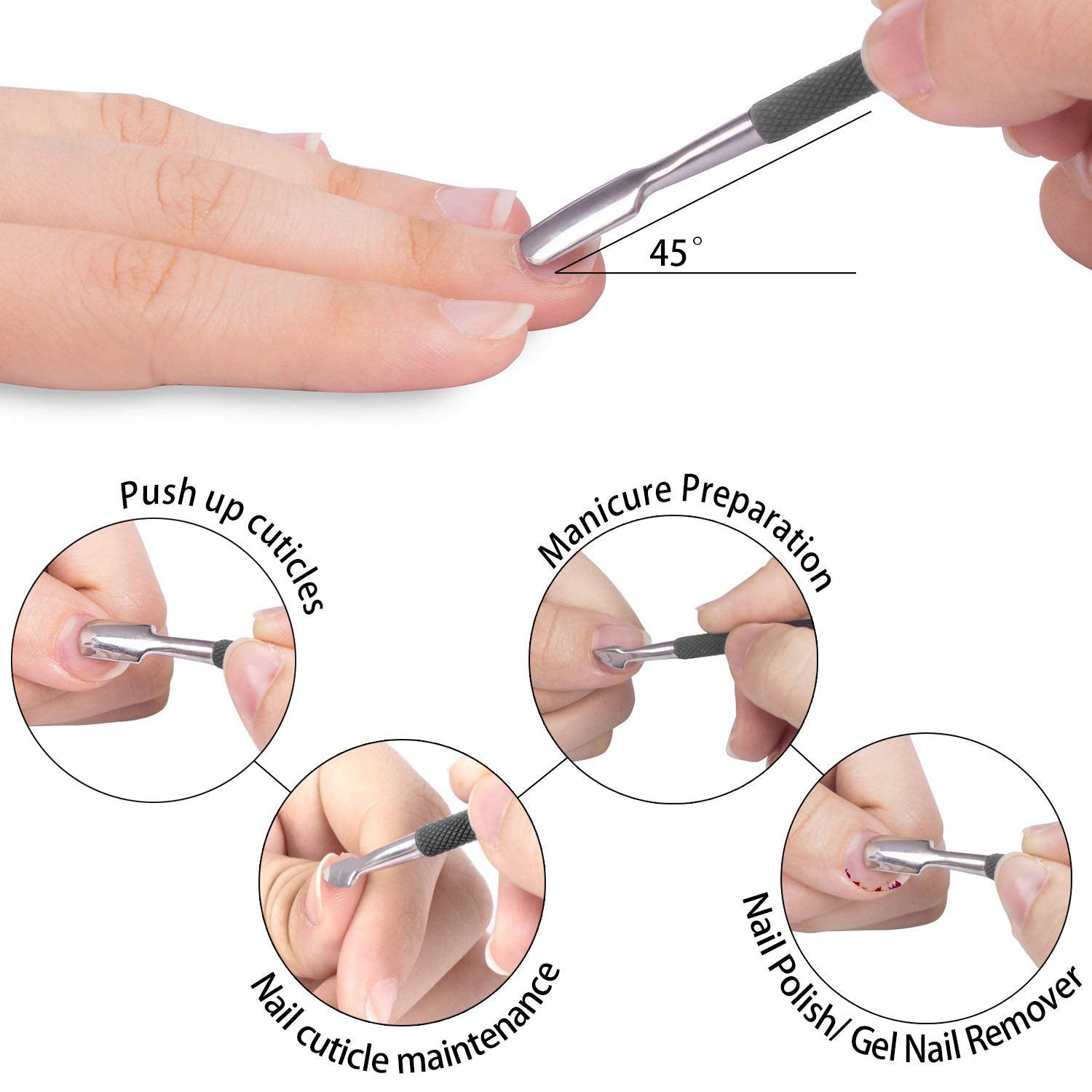 Ejiubas cuticle trimmer dual-end design for cut and push tasks.