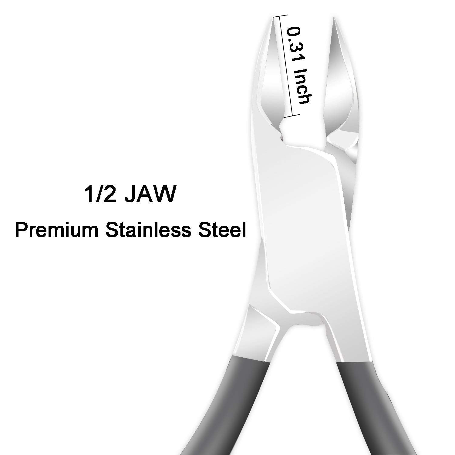 Ejiubas cuticle trimmer jaw closeup showing sharp cutting edge.