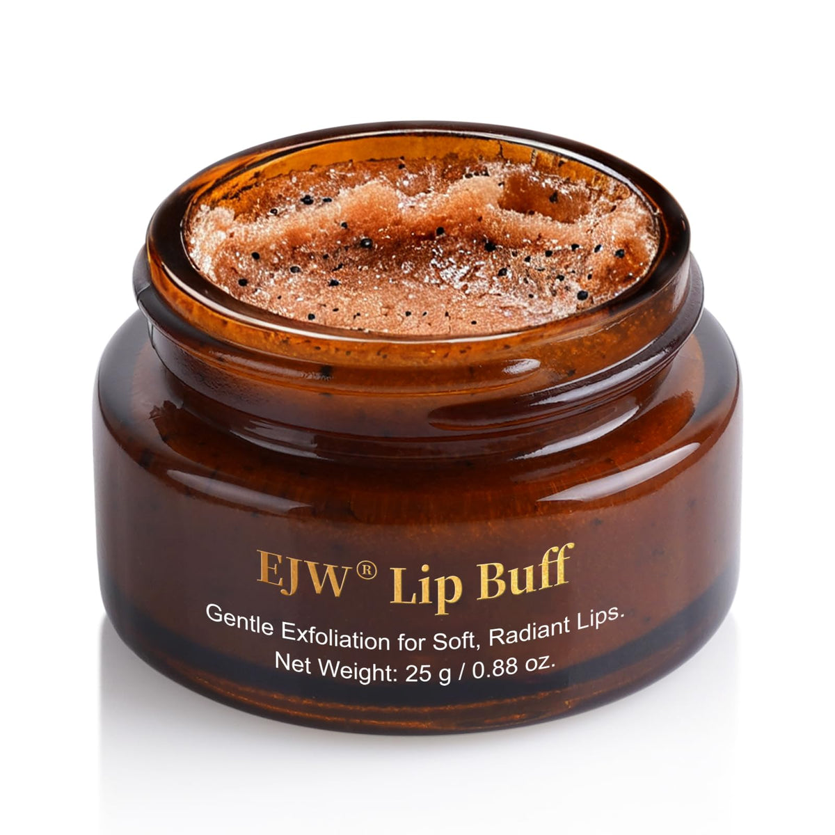 EJW Triple-Action Lip Scrub with brown sugar exfoliation for smoother lips