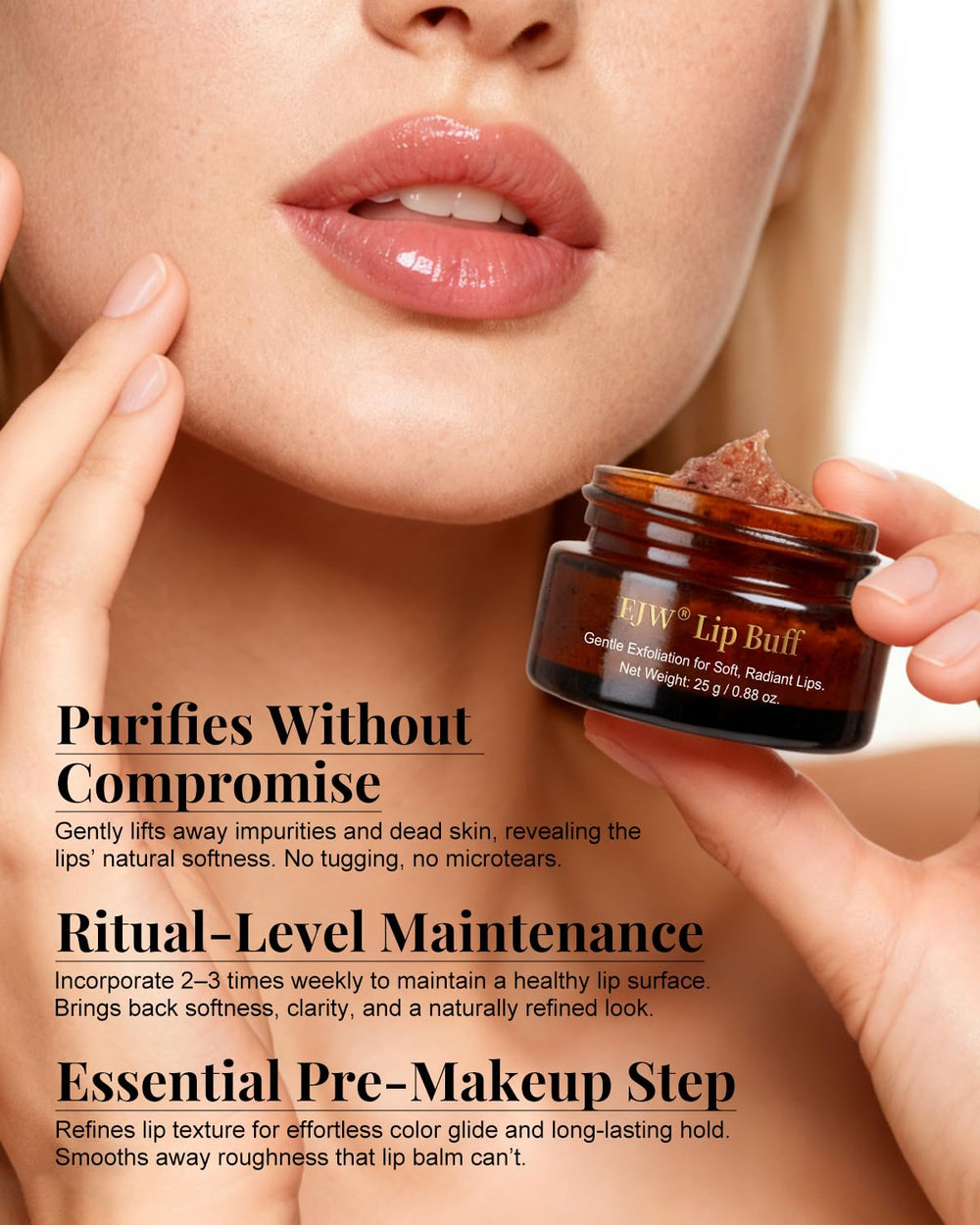 EJW creamy texture delivers silky-smooth lips without irritation