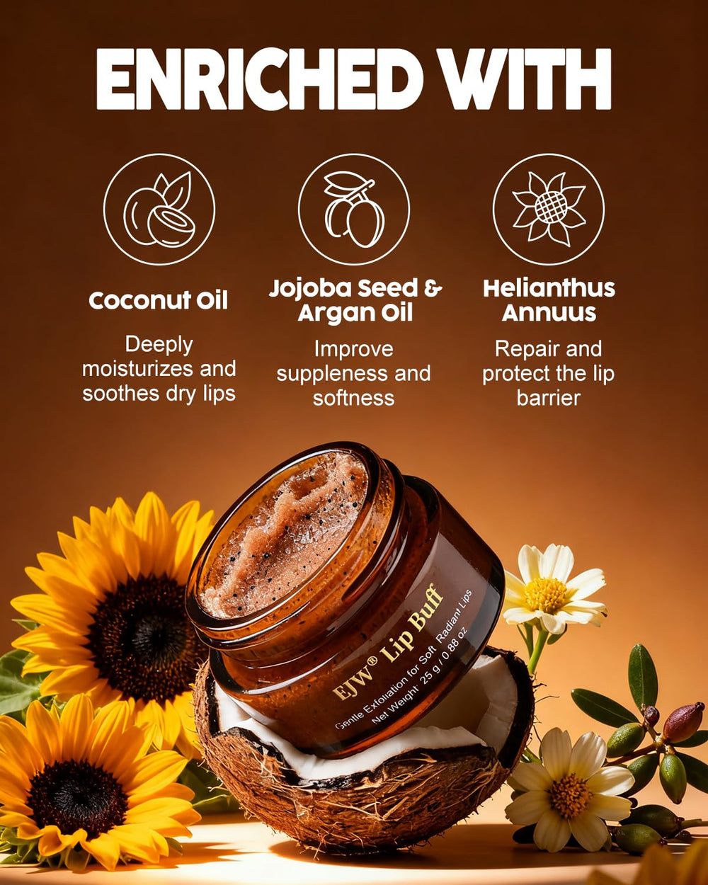 EJW lip scrub volcanic perlite for refined exfoliation