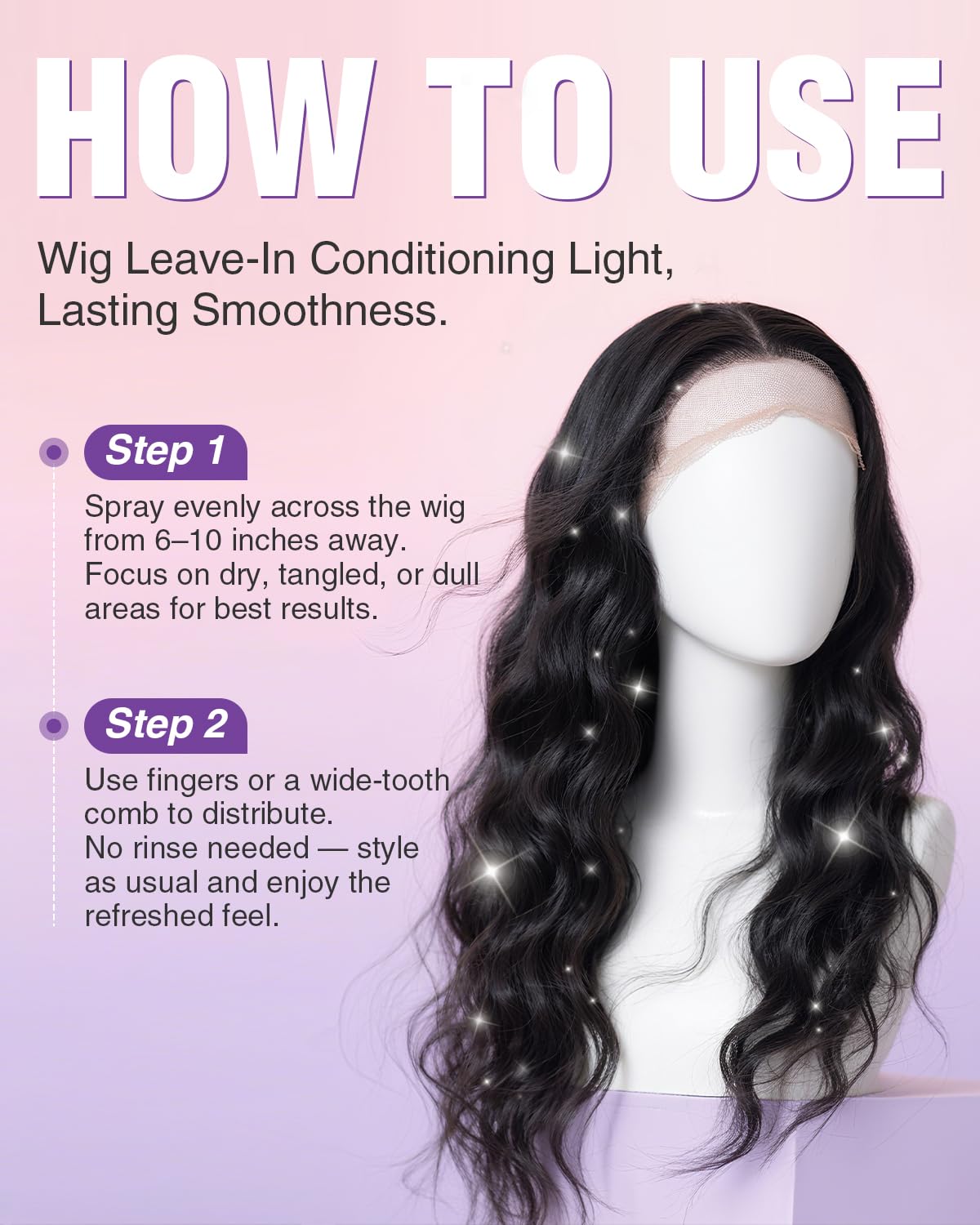 EJW Wig Leave-In Conditioner Spray care scene improves manageability during daily wear