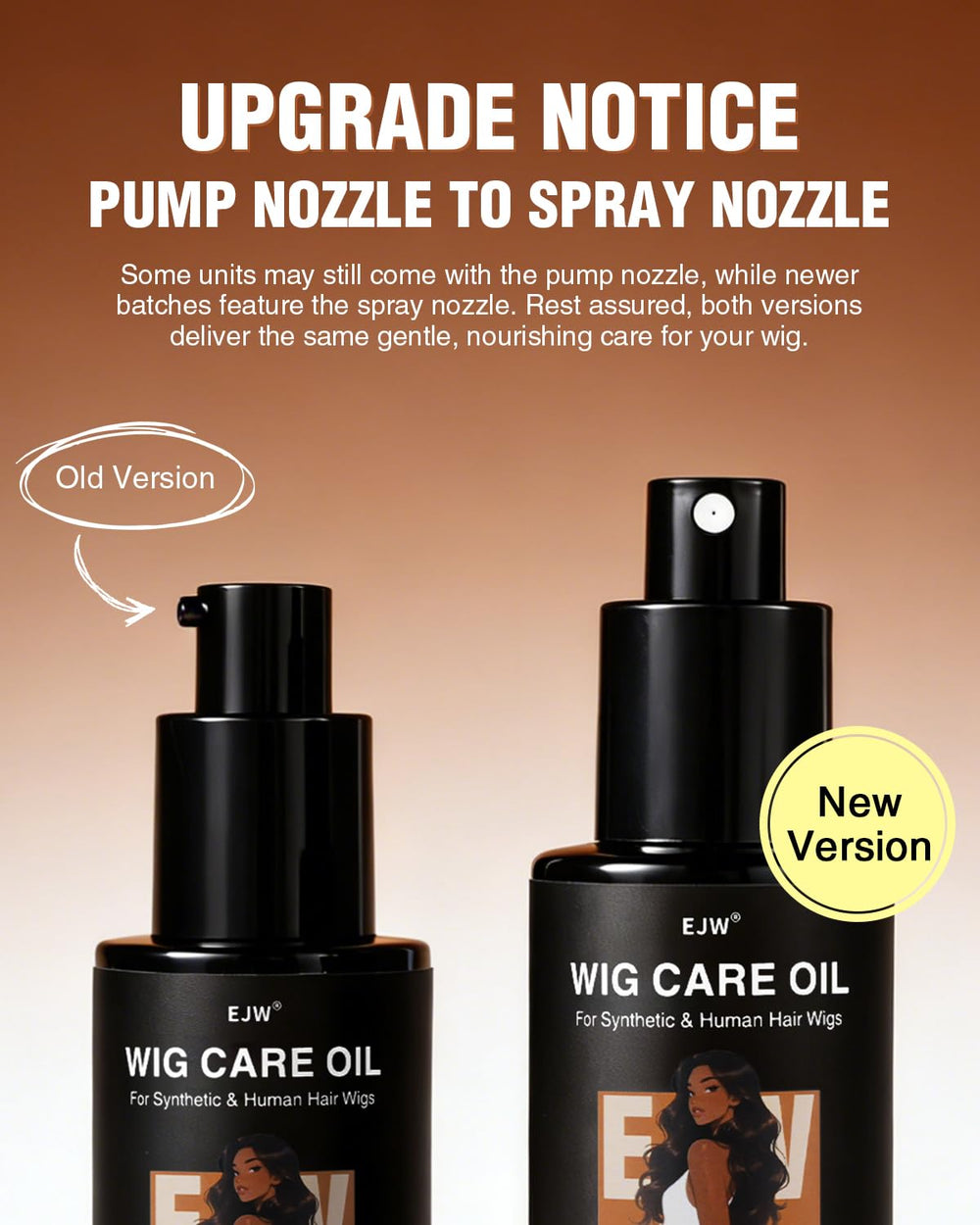 EJW Wig Treatment Oil Spray mist improves shine and softness on synthetic and human wigs