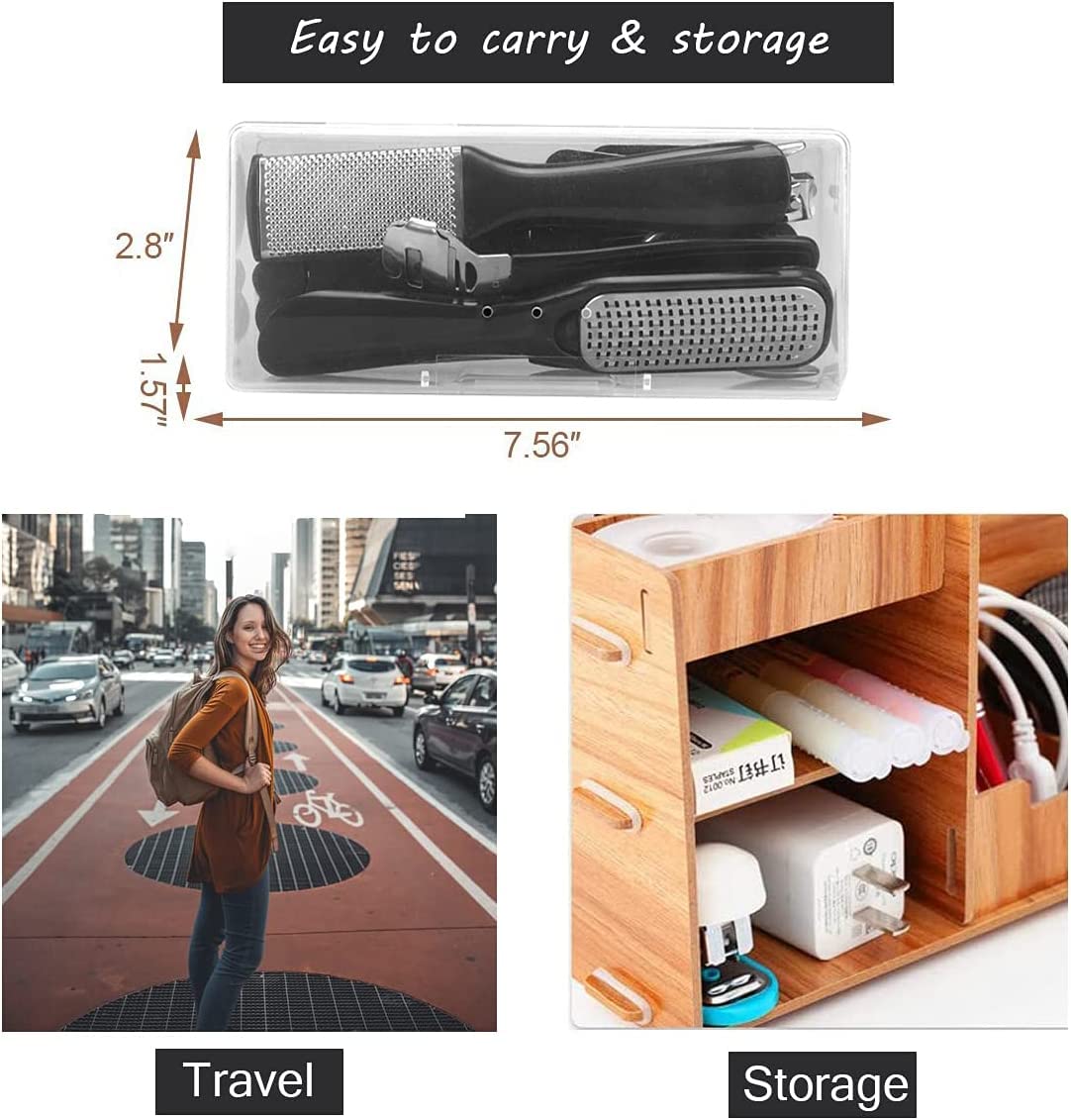 EKOCSIO foot file and nail file, dual-action filing in one tool