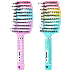 EKONAER detangling brush in green and pink pack for effortless daily detangling