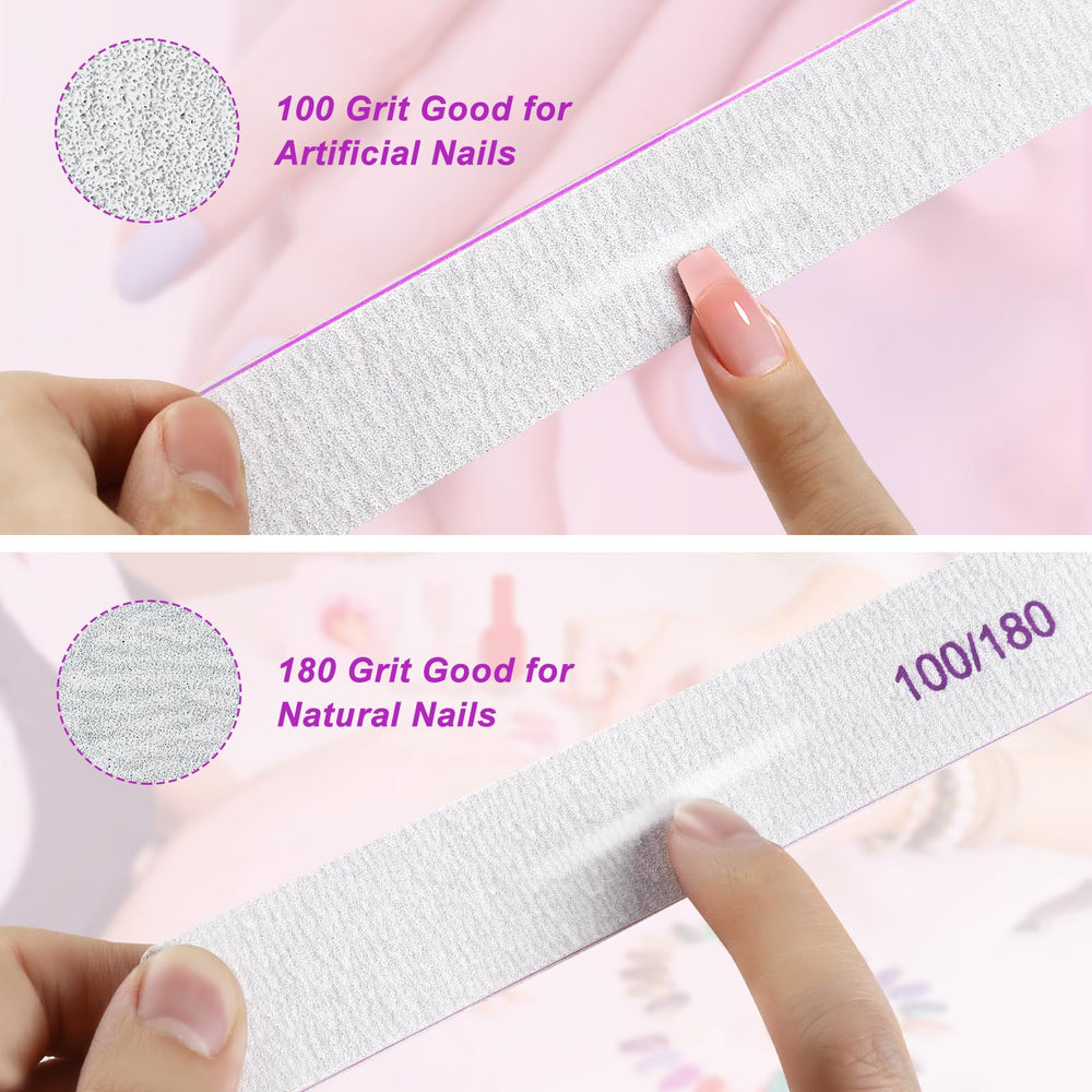 Ekrnlyi nail files ideal for natural nails, acrylics, and false nails.