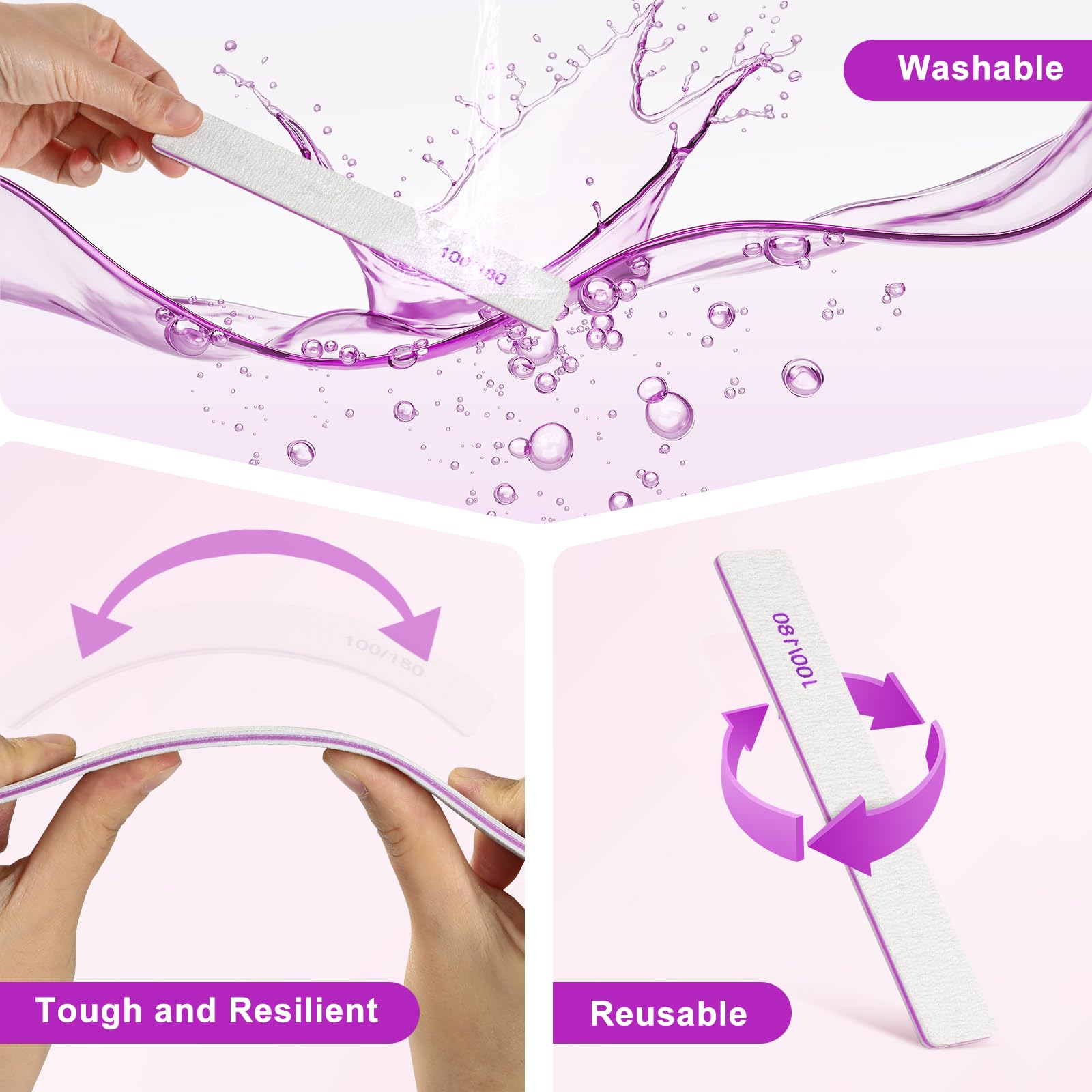 Ekrnlyi nail files are washable and reusable for long-lasting use.