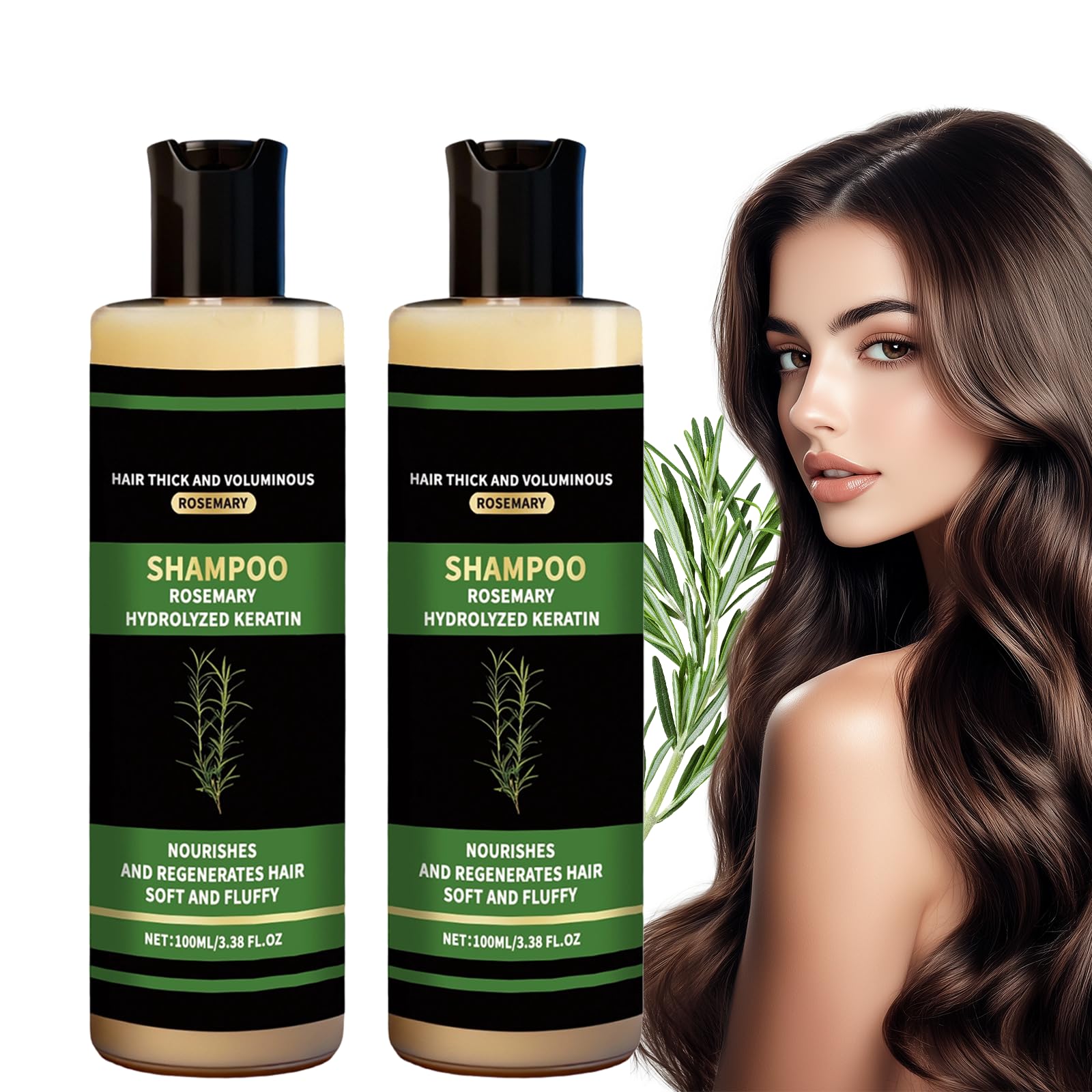 ekxzvg Champú orgánico de romero en botella para limpieza suave y cabello radiante.