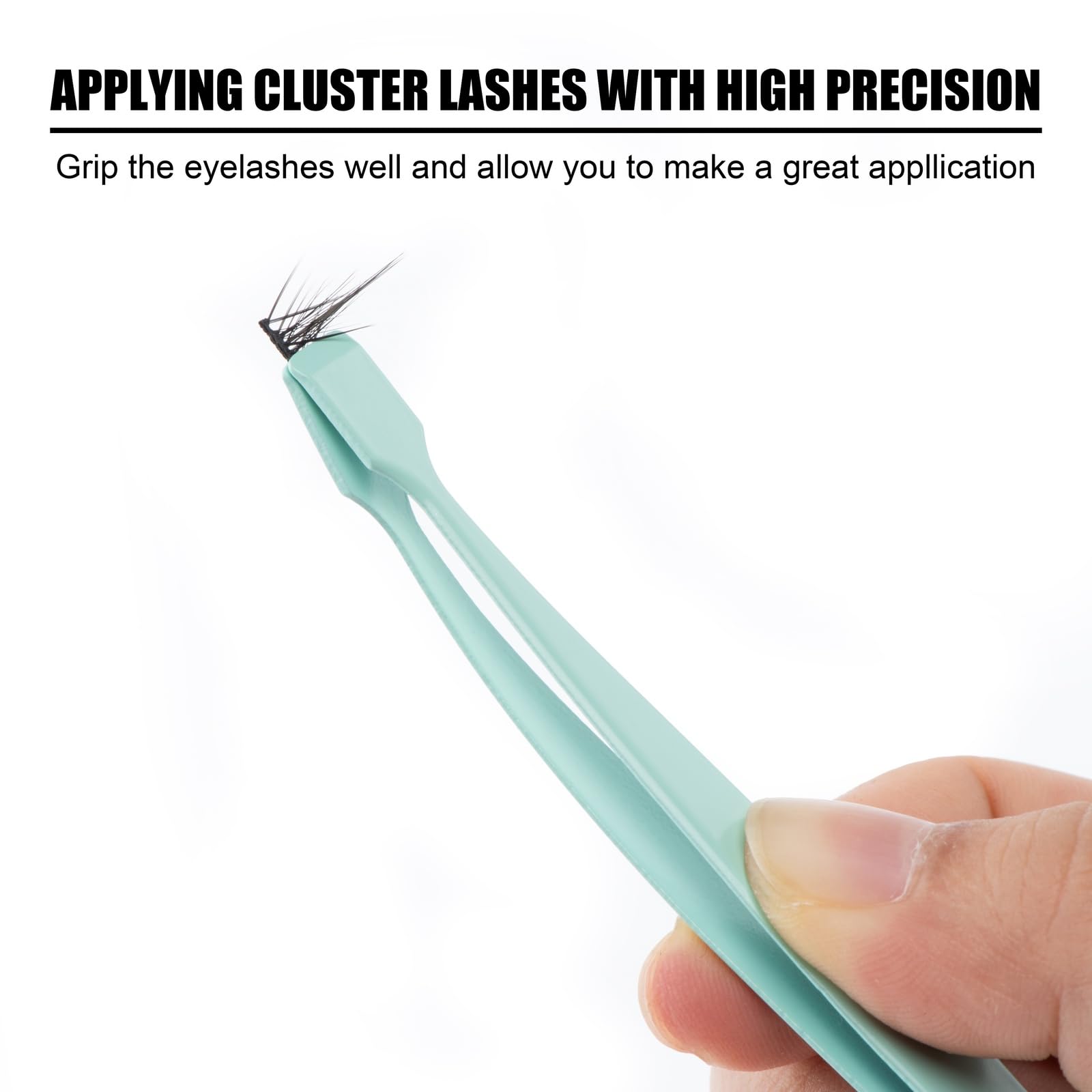 Ekysso lash cluster tweezer wide flat tip offers steady grasp.
