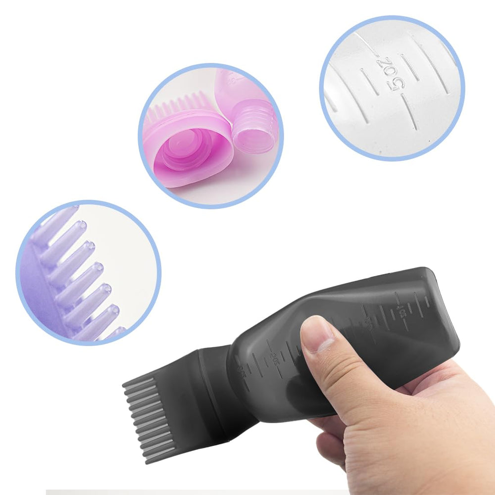 ELANE root comb bottle in purple supports precise dye application with gentle scalp massage.