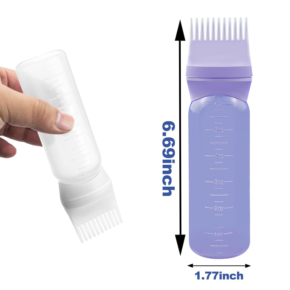 ELANE root comb bottle in white cap demonstrates easy fill and reuse.