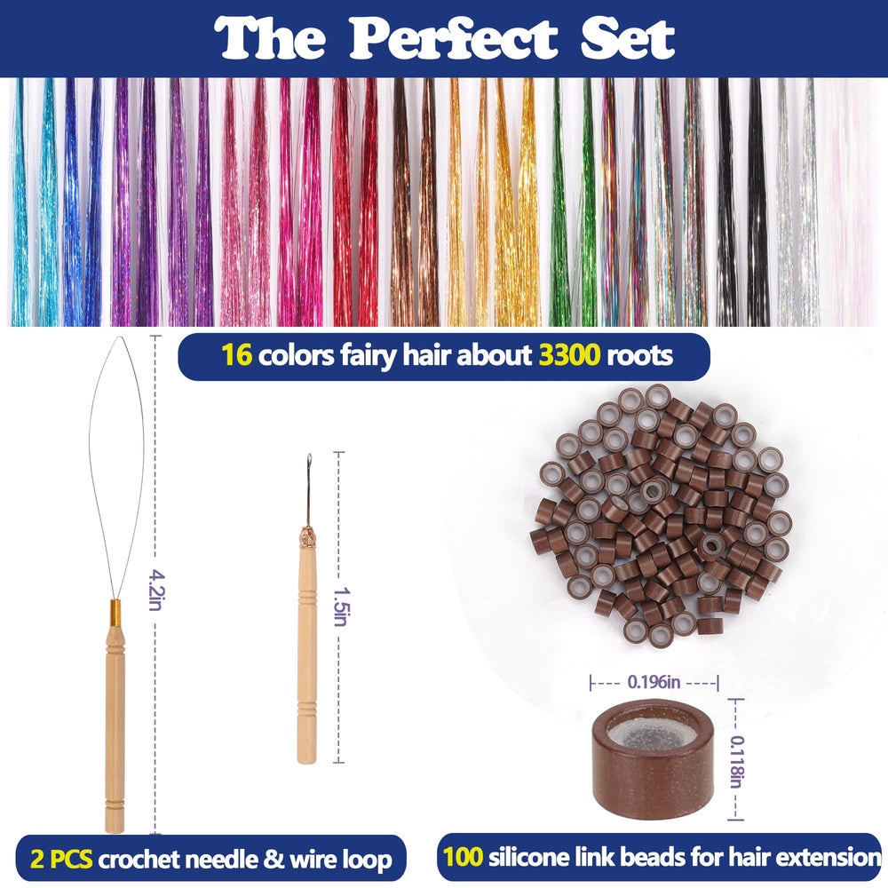 ELASO fairy hair tinsel colors for festival-ready hairstyles with standout shine.