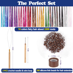 ELASO fairy hair tinsel colors for festival-ready hairstyles with standout shine.