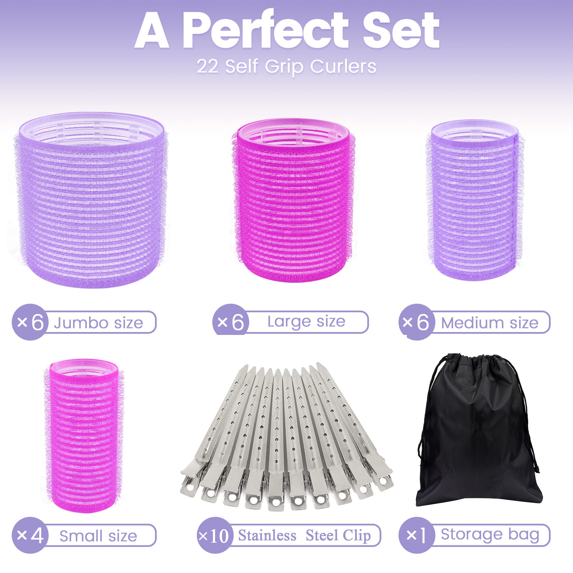 ELASO jumbo rollers 2.36-inch for voluminous curls and long-lasting body.