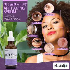 Elastalift Collagen Serum, extracto de soja, aporta firmeza suave a la piel.