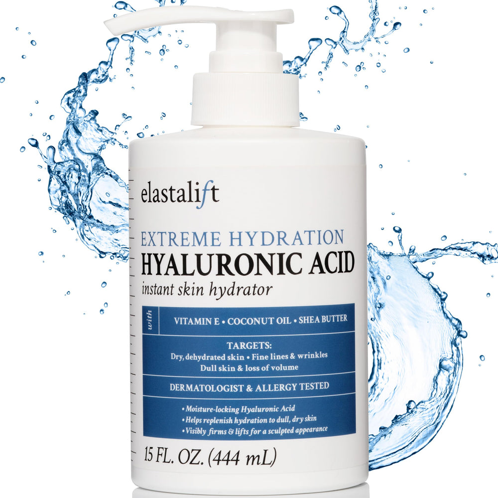 Elastalift crema corporal con ácido hialurónico en frasco para hidratación profunda.